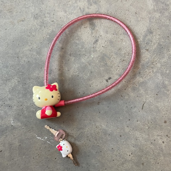 Vintage Sanrio Hello Kitty pink glitter cable bike lock Japan - Picture 12 of 12